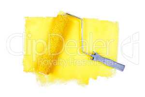 Paint roller on yellow traces