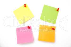 Four pined adhesive notes
