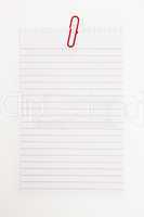 Blank page with red paperclip