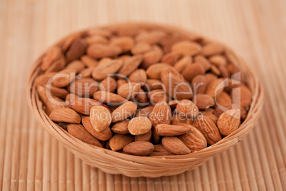 Bowl full of roasted almonds