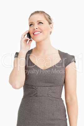 Woman calling with her smartphone