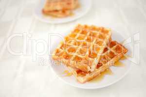 Waffles in a plate