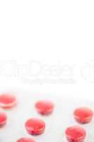 Close up of red medications