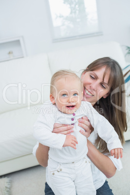 Mother holding a baby