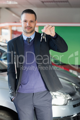 Man holding car keys