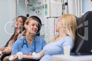 Nurse talking to a patient