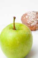 Muffin and apple