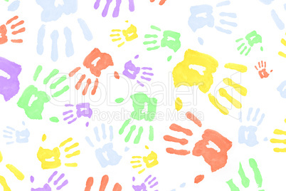 Multi colored handprints