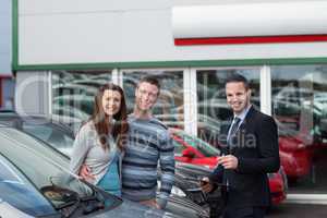 Customers buying a car