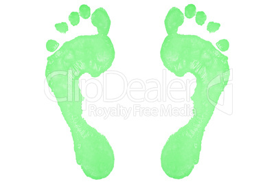 Two green footprints