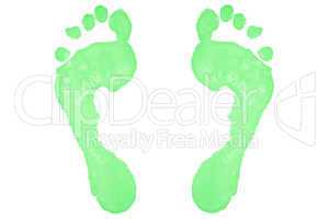 Two green footprints