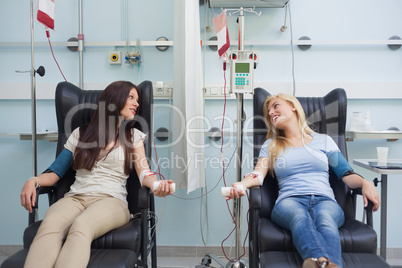Patient talking to another patient