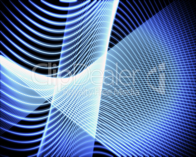 Volute of blue lines
