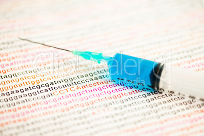 Syringe put on dna analysis