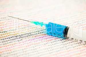 Syringe put on dna analysis