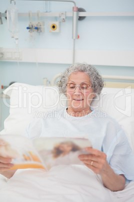 Patient reading a magazine