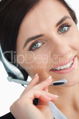 Beautiful businesswoman with a headset