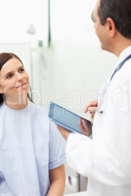 Woman listening to a doctor