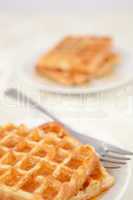 Two plateful with waffles
