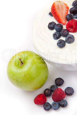 Berries cream and apple