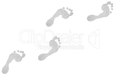 Four grey footprints