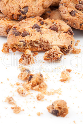 Close up of cookies piled up together