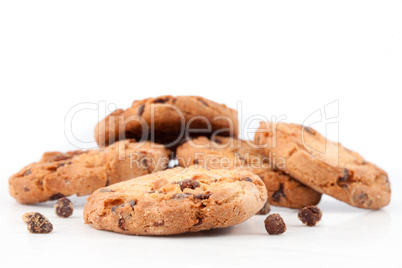 Tasty cookies with chocolate chops