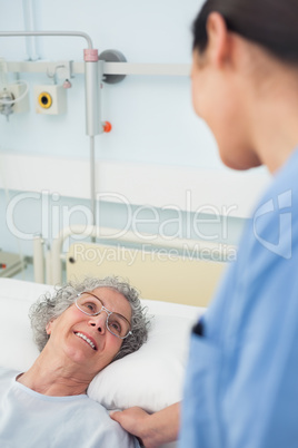 Patient smiling to a nurse