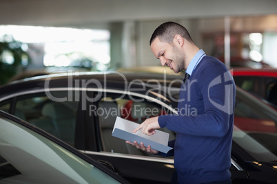 Man reading a file