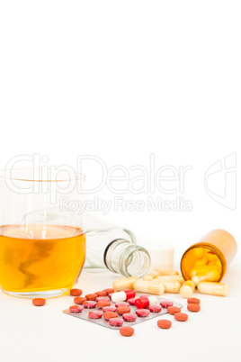 Suicide attempt with a mixture of alcohol and medications