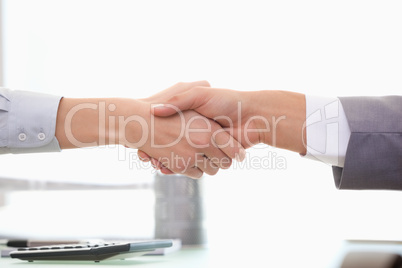 Man and Woman shaking hands