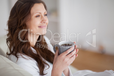 Woman smiling while looking away