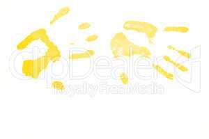 Two yellow handprints