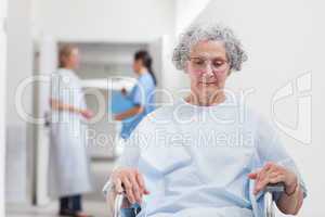 Elderly patient sitting in a wheelchair