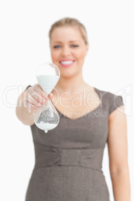 Woman blurred showing a hourglass