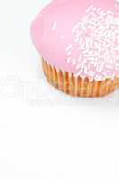 Close up of muffin with icing sugar