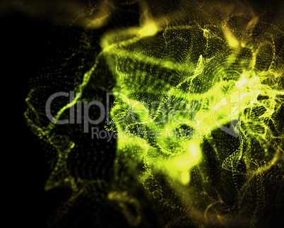 Indefinite shapes of green and yellow lighting