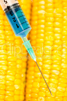 Syringe and corn