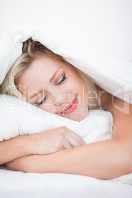 Blonde sleeping peacefully