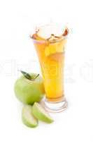 Apple juice and ice