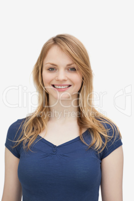 Front view of a woman smiling