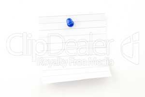 Blank paper with blue pushpin