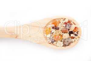 Wooden spoon with muesli