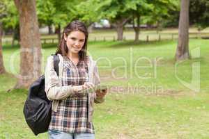 Young student using a tactile tablet