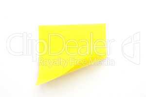 Yellow curved adhesive note
