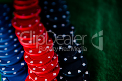 Heap of  poker chips