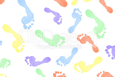 Multi colored footprints