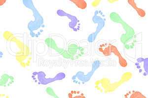 Multi colored footprints
