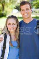 Portrait of a young couple smiling