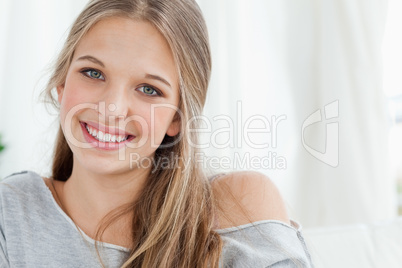 Close up of smiling girl looking at the camera